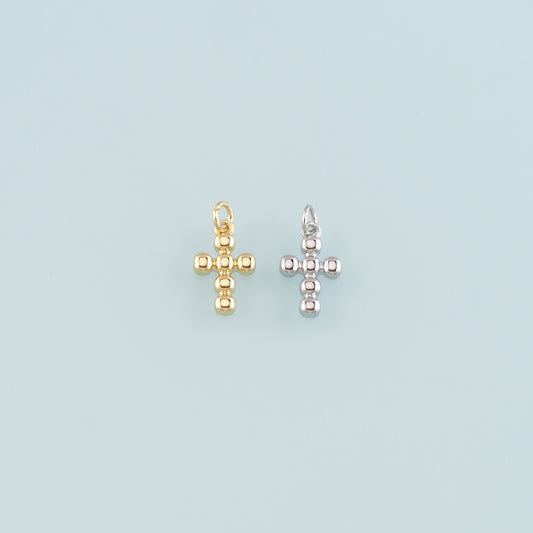 Gold Cross Charms,18K Gold Filled Cross Pendant,Religion Charm Bracelet Necklace for DIY Jewelry Making Supply