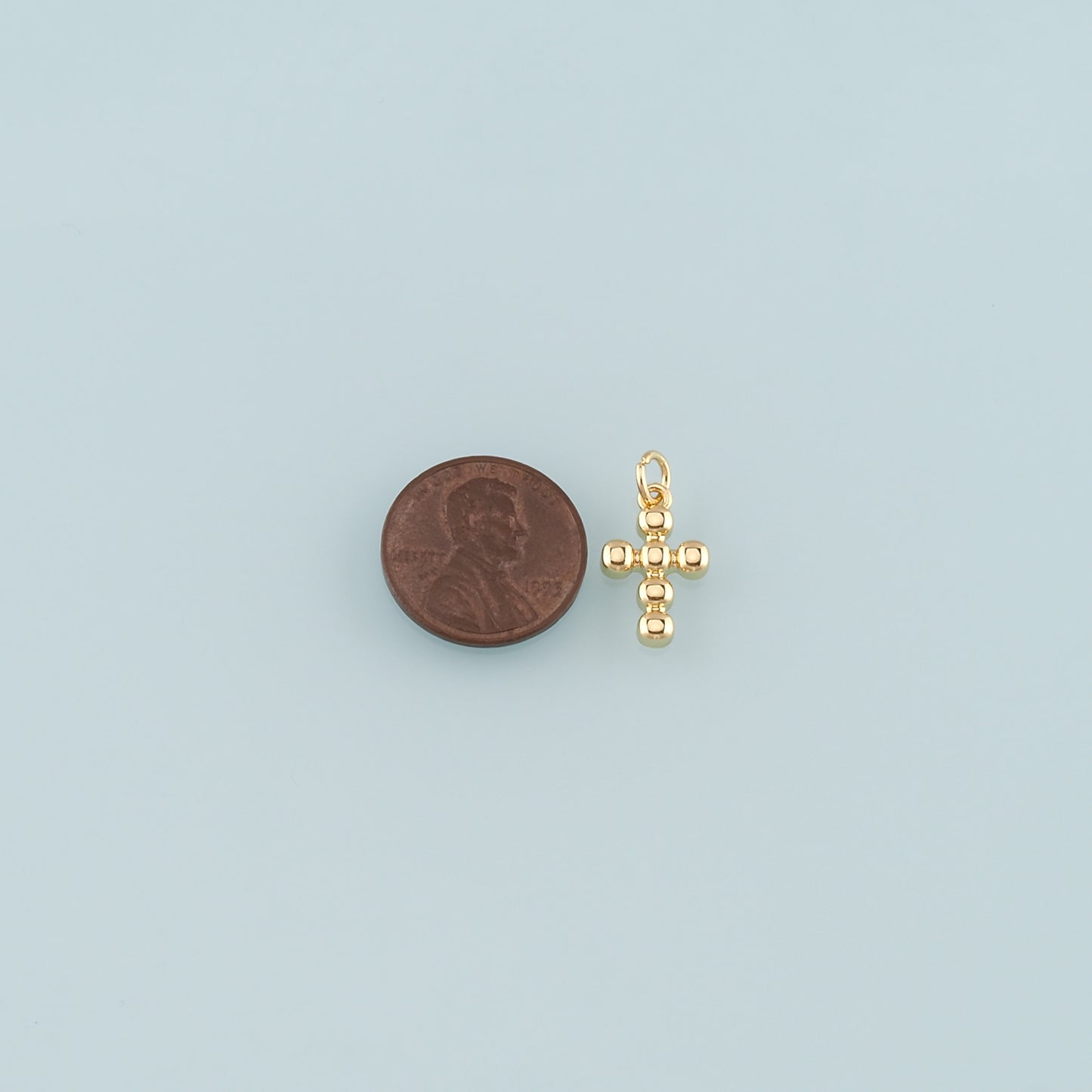 Gold Cross Charms,18K Gold Filled Cross Pendant,Religion Charm Bracelet Necklace for DIY Jewelry Making Supply