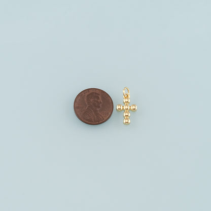 Gold Cross Charms,18K Gold Filled Cross Pendant,Religion Charm Bracelet Necklace for DIY Jewelry Making Supply