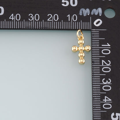 Gold Cross Charms,18K Gold Filled Cross Pendant,Religion Charm Bracelet Necklace for DIY Jewelry Making Supply