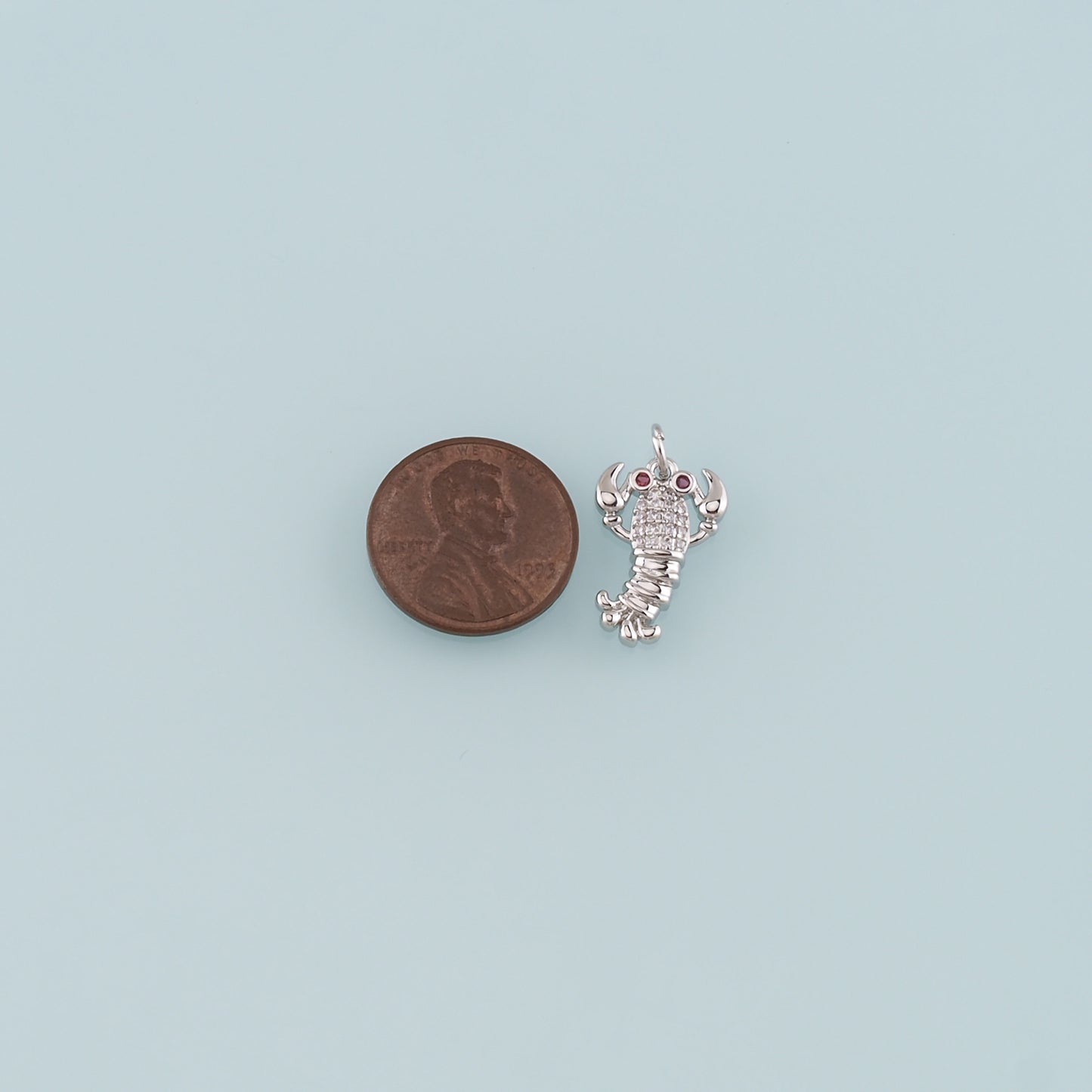 Cute Lobster Charms,18K Gold Filled CZ Micro Pave Lobster Pendant,kawaii Ocean Charm Bracelet Necklace for DIY Jewelry Making Supply
