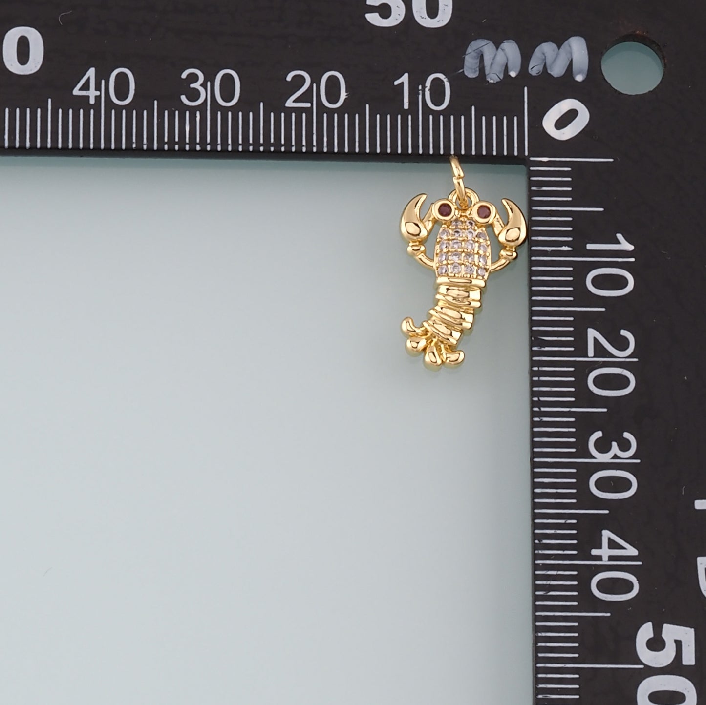 Cute Lobster Charms,18K Gold Filled CZ Micro Pave Lobster Pendant,kawaii Ocean Charm Bracelet Necklace for DIY Jewelry Making Supply