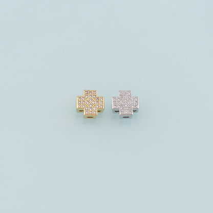 Gold Cross Spacer Beads Charms,18K Gold Filled Cross Bracelet Necklace for DIY Jewelry Making Supply