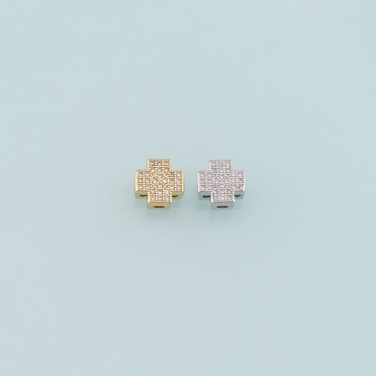 Gold Cross Spacer Beads Charms,18K Gold Filled Cross Bracelet Necklace for DIY Jewelry Making Supply
