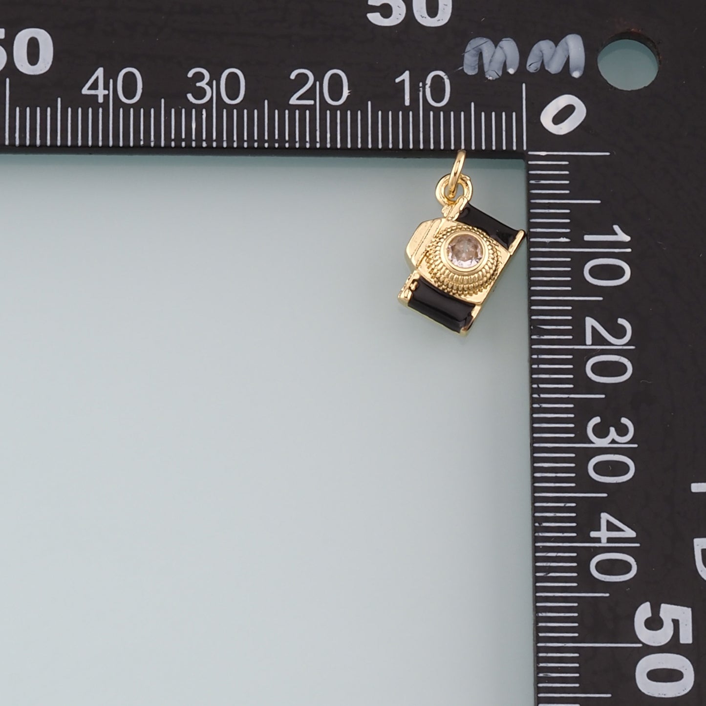 Gold Camera Charms,18K Gold Filled Camera Pendant,Enamel Camera Charm Bracelet Necklace for DIY Jewelry Making Supply