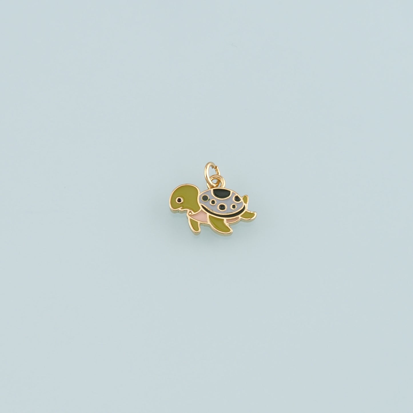 Gold Ocean Charms,18K Gold Filled Turtle Pendant,Enamel Turtle Charm Bracelet Necklace for DIY Jewelry Making Supply