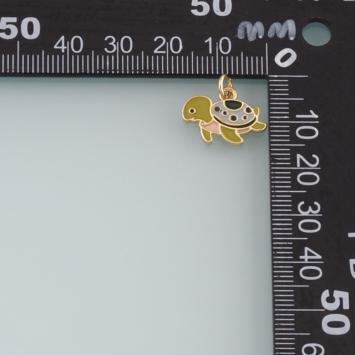 Gold Ocean Charms,18K Gold Filled Turtle Pendant,Enamel Turtle Charm Bracelet Necklace for DIY Jewelry Making Supply