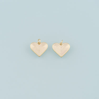 18K Gold Filled Heart Pendant,Enamel Heart Charm Bracelet Necklace for DIY Jewelry Making Supply