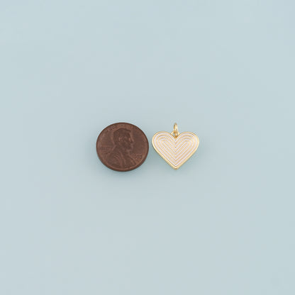 18K Gold Filled Heart Pendant,Enamel Heart Charm Bracelet Necklace for DIY Jewelry Making Supply