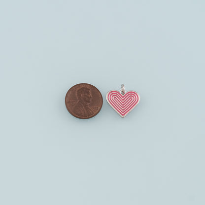 18K Gold Filled Heart Pendant,Enamel Heart Charm Bracelet Necklace for DIY Jewelry Making Supply