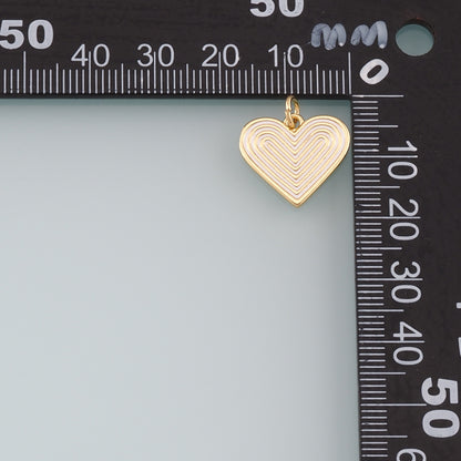 18K Gold Filled Heart Pendant,Enamel Heart Charm Bracelet Necklace for DIY Jewelry Making Supply