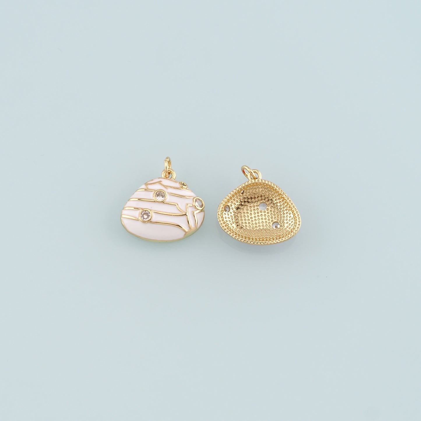 Gold Conch Charms,18K Gold Filled Conch Pendant,Enamel Conch Shell Charm Bracelet Necklace for DIY Jewelry Making Supply
