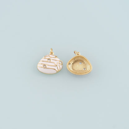 Gold Conch Charms,18K Gold Filled Conch Pendant,Enamel Conch Shell Charm Bracelet Necklace for DIY Jewelry Making Supply