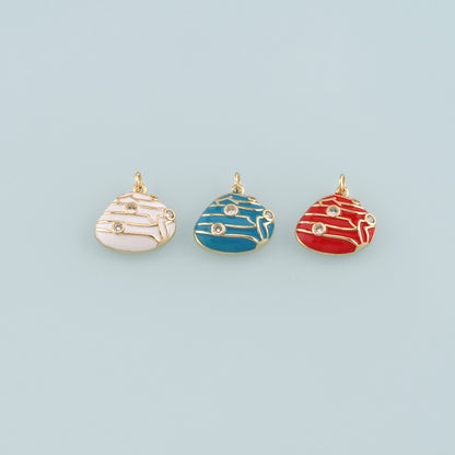 Gold Conch Charms,18K Gold Filled Conch Pendant,Enamel Conch Shell Charm Bracelet Necklace for DIY Jewelry Making Supply
