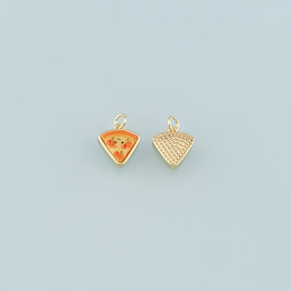 Gold Food Charms,18K Gold Filled Gourmet Food Pendant,Enamel Gourmet Food Charm Bracelet Necklace for DIY Jewelry Making Supply