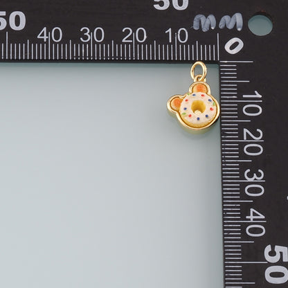 Gold Food Charms,18K Gold Filled Gourmet Food Pendant,Enamel Gourmet Food Charm Bracelet Necklace for DIY Jewelry Making Supply