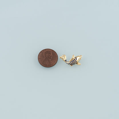 Gold Fish Charms,18K Gold Filled Fish Pendant,Enamel Ocean Charm Bracelet Necklace for DIY Jewelry Making Supply