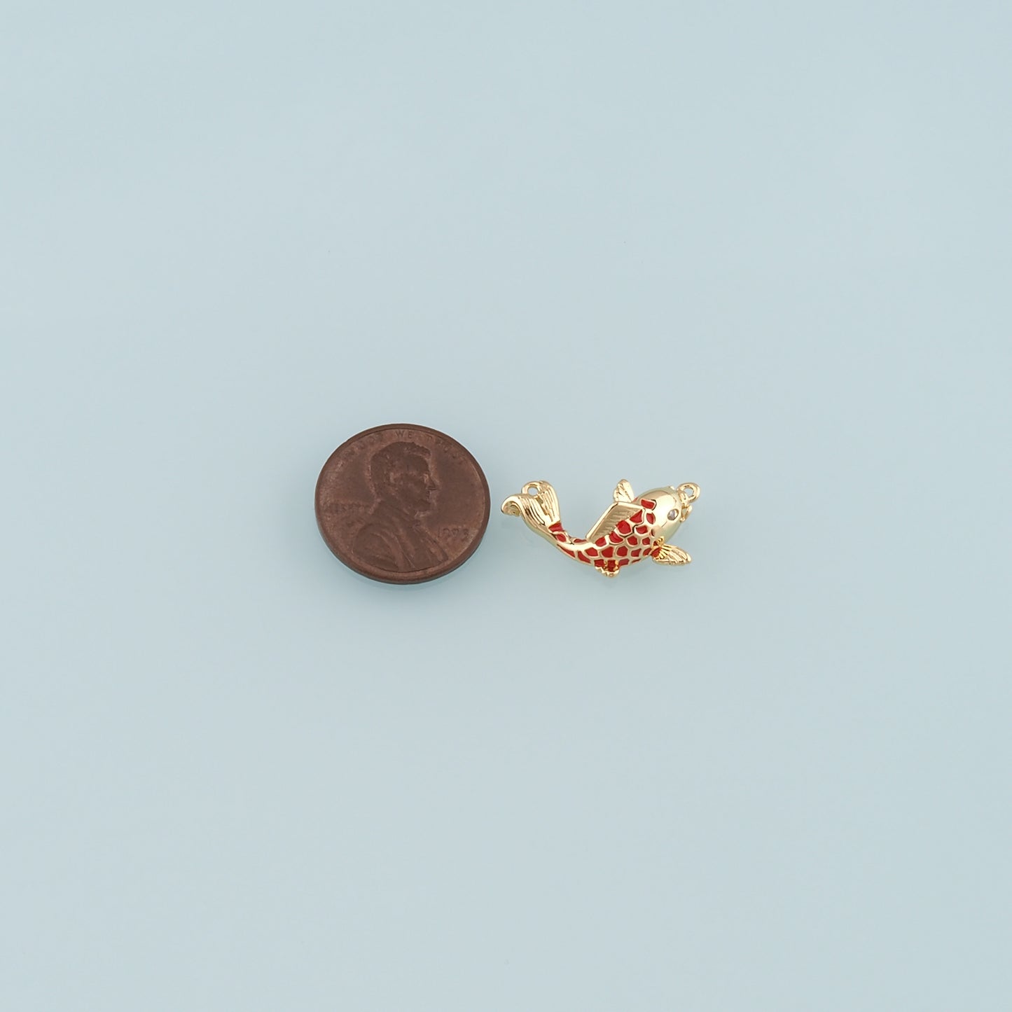 Gold Fish Charms,18K Gold Filled Fish Pendant,Enamel Ocean Charm Bracelet Necklace for DIY Jewelry Making Supply