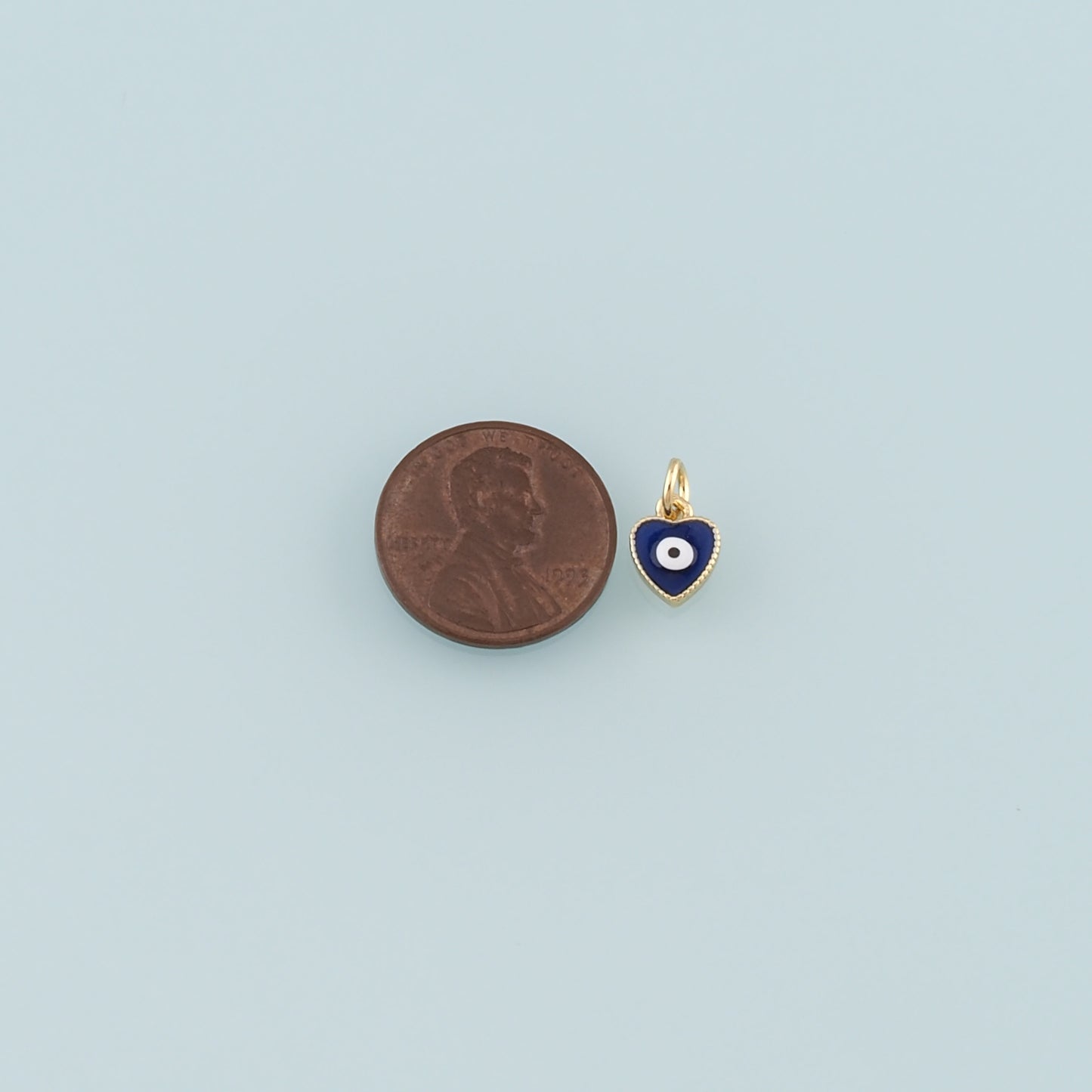 Gold Evil Eye Charms,18K Gold Filled Heart Pendant,Enamel Heart Eye Charm Bracelet Necklace for DIY Jewelry Making Supply