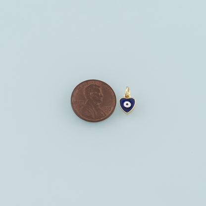 Gold Evil Eye Charms,18K Gold Filled Heart Pendant,Enamel Heart Eye Charm Bracelet Necklace for DIY Jewelry Making Supply