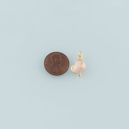 Gold Conch Charms,18K Gold Filled Conch Pendant,Enamel Conch Shell Charm Bracelet Necklace for DIY Jewelry Making Supply