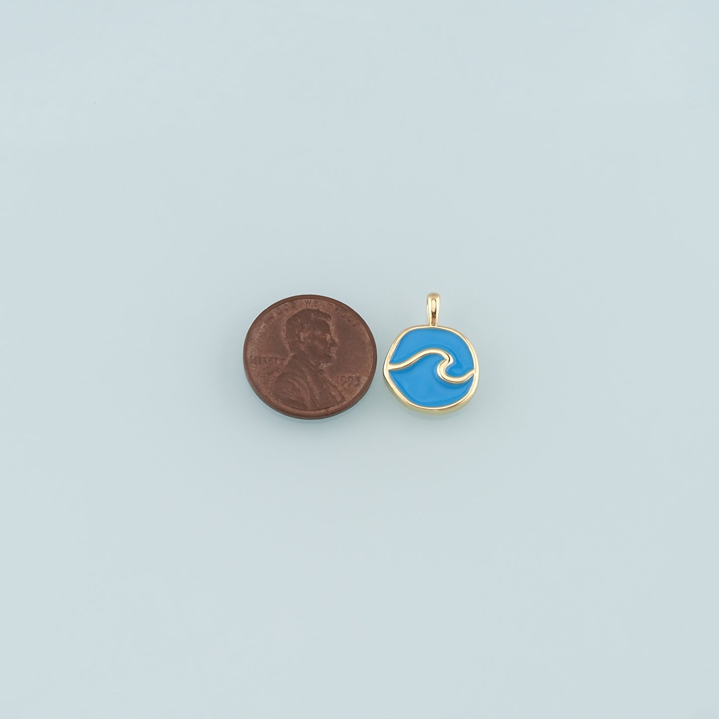 Gold Wave Charms,18K Gold Filled Wave Pendant,Enamel Wave Bracelet Necklace for DIY Jewelry Making Supply