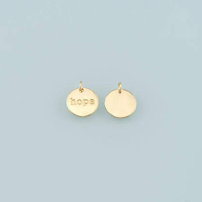 Gold letter Charms,18K Gold Filled Hope Pendant,Hope Charm Bracelet Necklace for DIY Jewelry Making Supply
