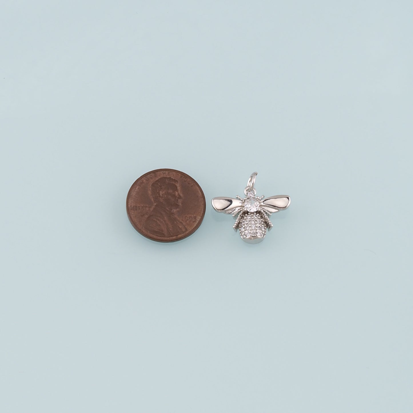 Gold Insect Charms,18K Gold Filled Bee Pendant,CZ Micro Pave Bee Charm Bracelet Necklace for DIY Jewelry Making Supply