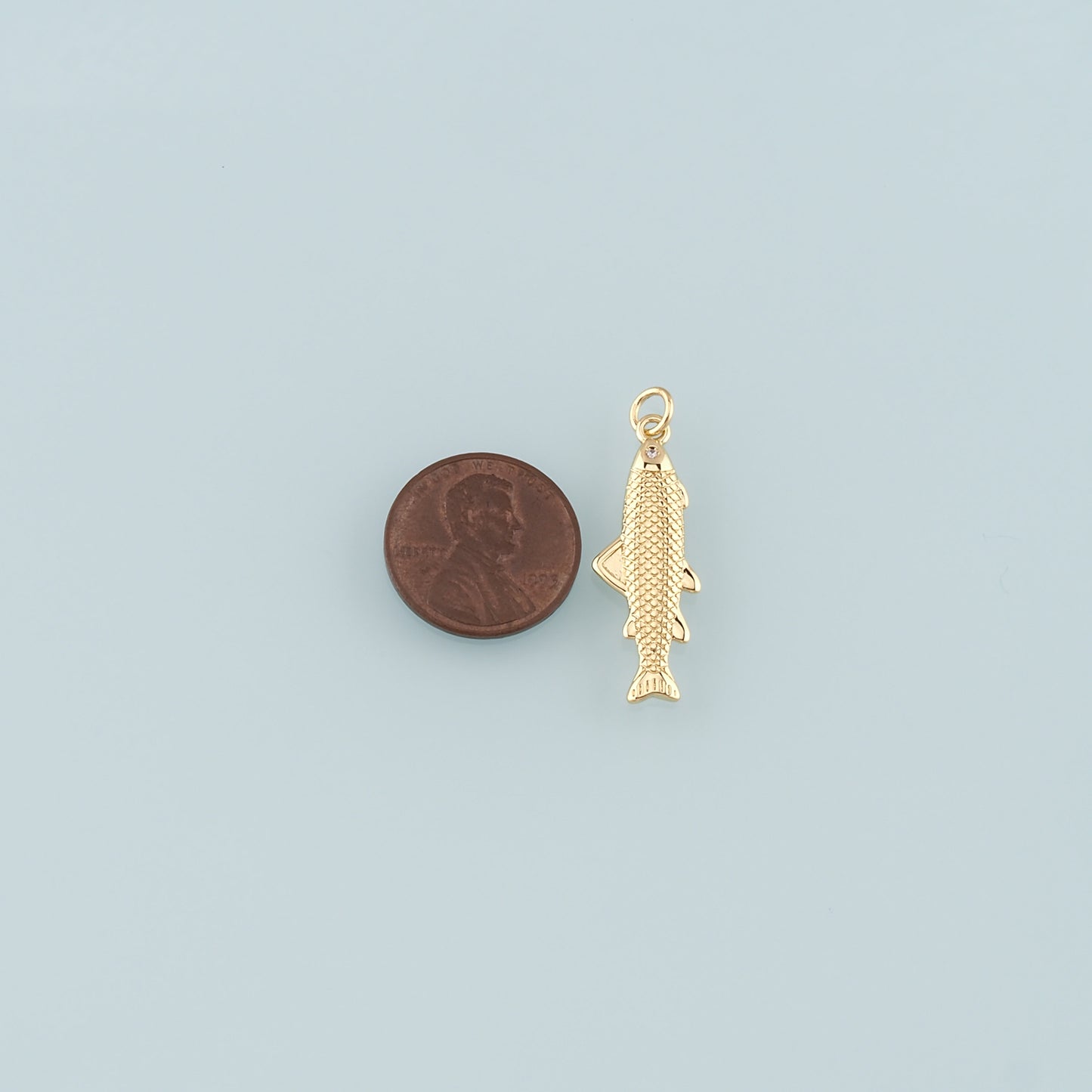 Gold Fish Charms,18K Gold Filled Fish Pendant,Ocean Charm Bracelet Necklace for DIY Jewelry Making Supply