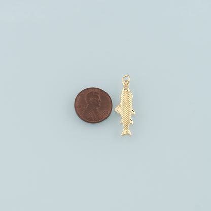 Gold Fish Charms,18K Gold Filled Fish Pendant,Ocean Charm Bracelet Necklace for DIY Jewelry Making Supply