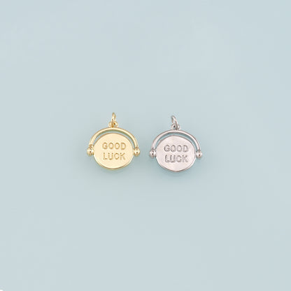 Gold Luck Charms,18K Gold Filled Good Luck Pendant,Good Luck Charm Bracelet Necklace for DIY Jewelry Making Supply