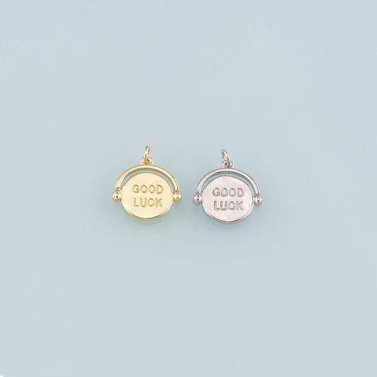 Gold Luck Charms,18K Gold Filled Good Luck Pendant,Good Luck Charm Bracelet Necklace for DIY Jewelry Making Supply