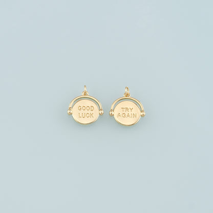 Gold Luck Charms,18K Gold Filled Good Luck Pendant,Good Luck Charm Bracelet Necklace for DIY Jewelry Making Supply