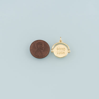 Gold Luck Charms,18K Gold Filled Good Luck Pendant,Good Luck Charm Bracelet Necklace for DIY Jewelry Making Supply