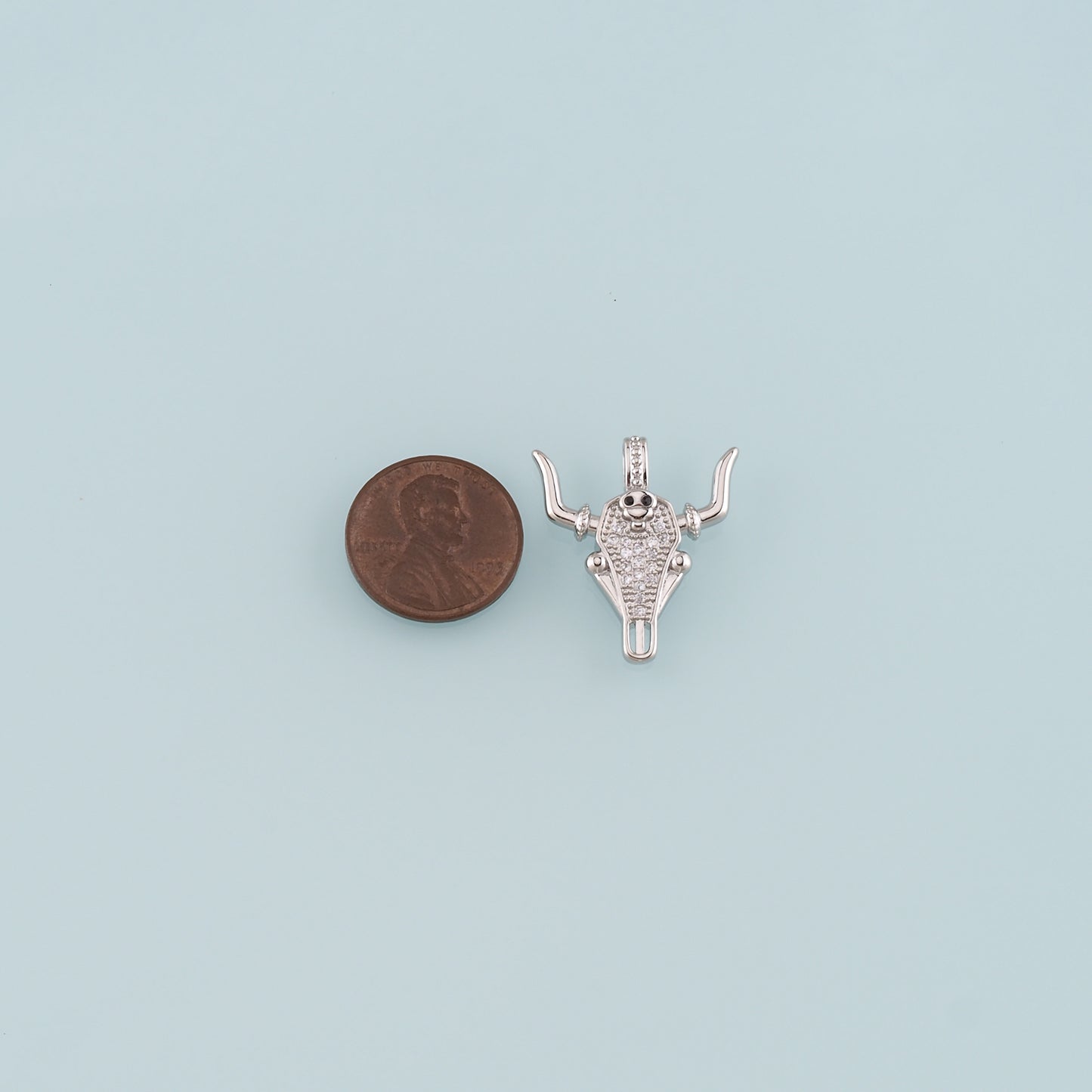 Gold Ox Charms,18K Gold Filled Bull Head Pendant,CZ Micro Pave Bull Charm Bracelet Necklace for DIY Jewelry Making Supply