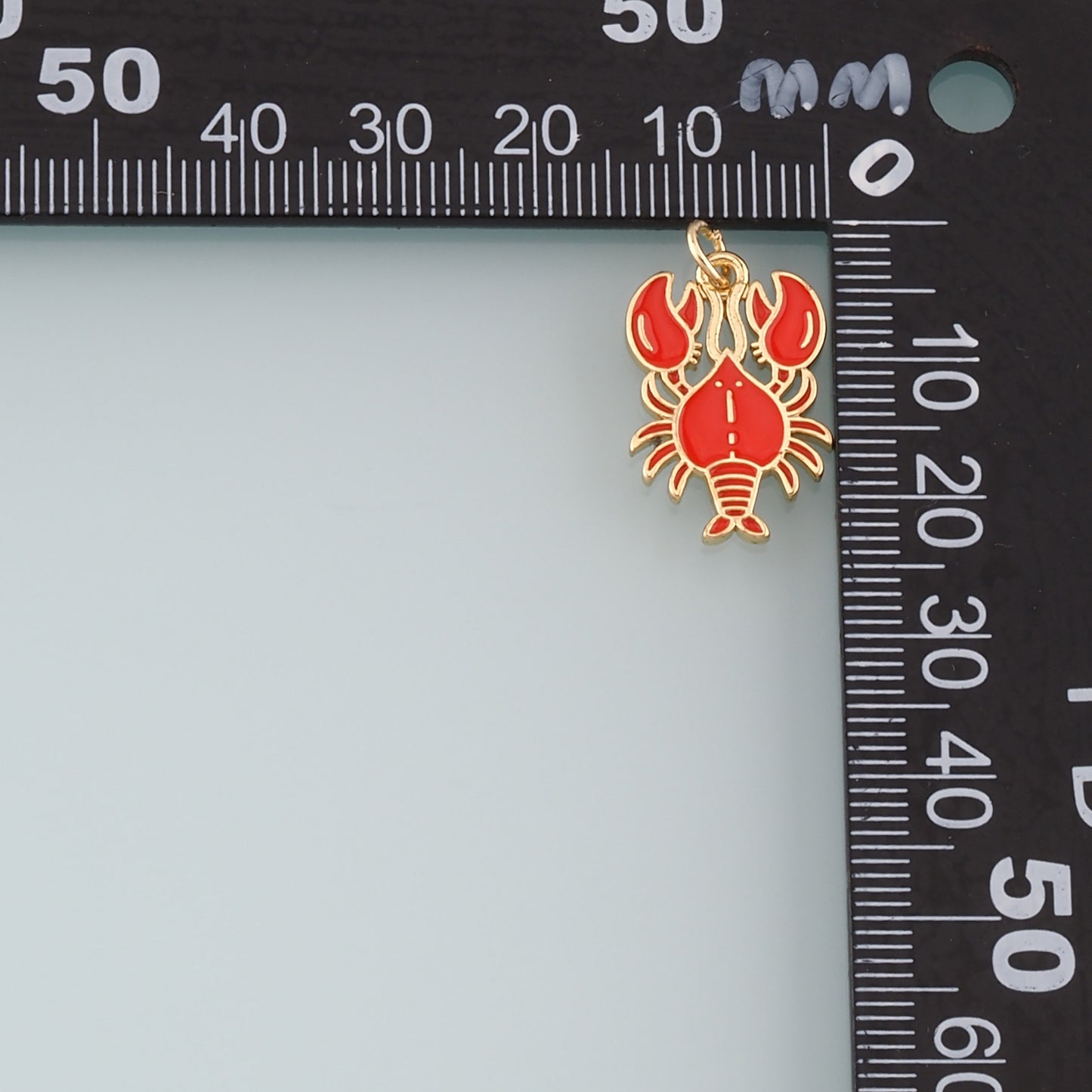 Cute Lobster Charms,18K Gold Filled Enamel Lobster Pendant,kawaii Ocean Charm Bracelet Necklace for DIY Jewelry Making Supply