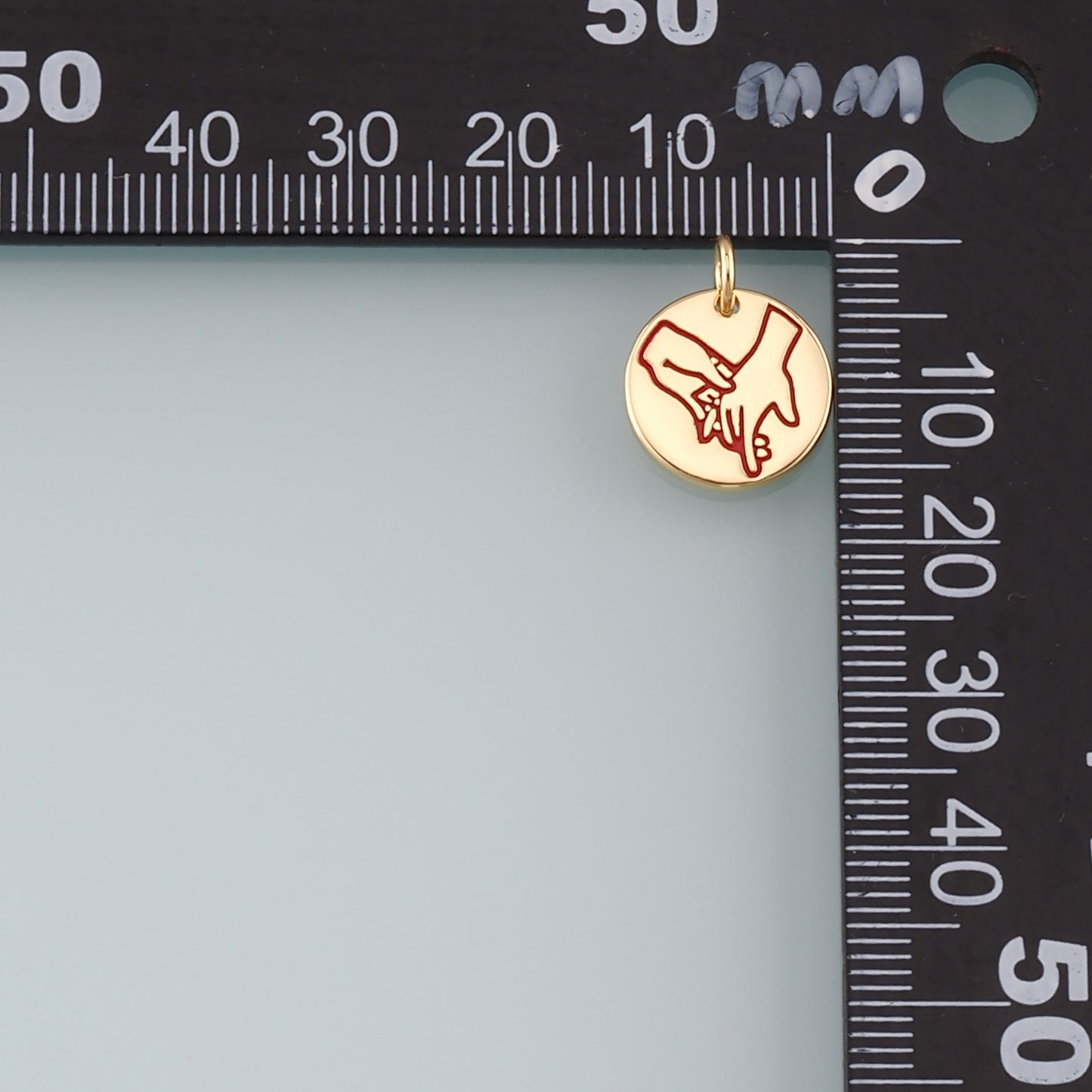 18K Gold Filled Hand Pendant,Enamel Hand Charm Bracelet Necklace for DIY Jewelry Making Supply