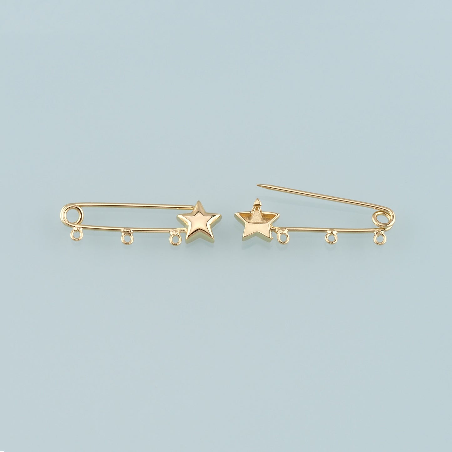 18K Gold Filled Safety Pin Pendant,Safety Pin Charm Bracelet Necklace for DIY Jewelry Making Supply
