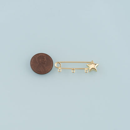 18K Gold Filled Safety Pin Pendant,Safety Pin Charm Bracelet Necklace for DIY Jewelry Making Supply