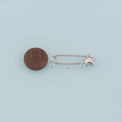 18K Gold Filled Safety Pin Pendant,Safety Pin Charm Bracelet Necklace for DIY Jewelry Making Supply