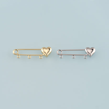 18K Gold Filled Safety Pin Pendant,Safety Pin Charm Bracelet Necklace for DIY Jewelry Making Supply