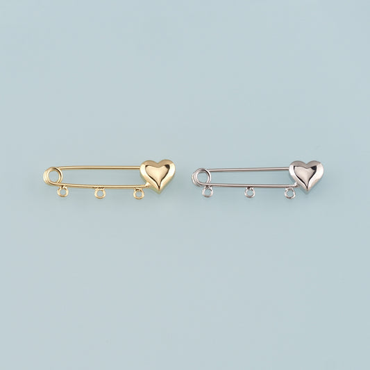 18K Gold Filled Safety Pin Pendant,Safety Pin Charm Bracelet Necklace for DIY Jewelry Making Supply