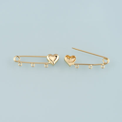 18K Gold Filled Safety Pin Pendant,Safety Pin Charm Bracelet Necklace for DIY Jewelry Making Supply