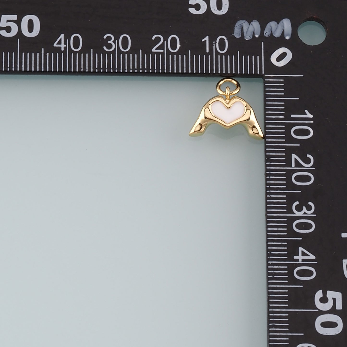 Gold Hand Charms,18K Gold Filled Gesture Pendant,Enamel Hand Charm Bracelet Necklace for DIY Jewelry Making Supply