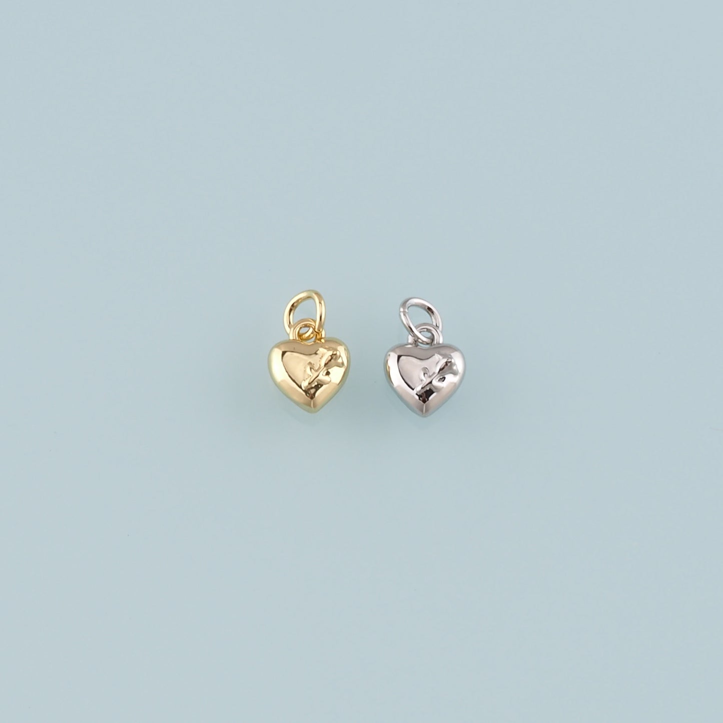 Gold Heart Rose Charm,18K Gold Filled Rose Pendant,Flower Charm Bracelet Necklace for DIY Jewelry Making Supply
