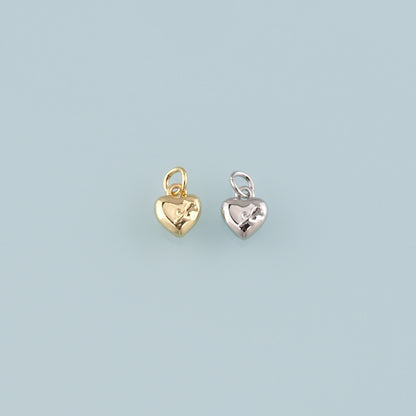 Gold Heart Rose Charm,18K Gold Filled Rose Pendant,Flower Charm Bracelet Necklace for DIY Jewelry Making Supply