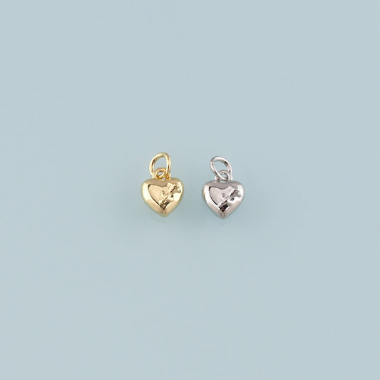 Gold Heart Rose Charm,18K Gold Filled Rose Pendant,Flower Charm Bracelet Necklace for DIY Jewelry Making Supply