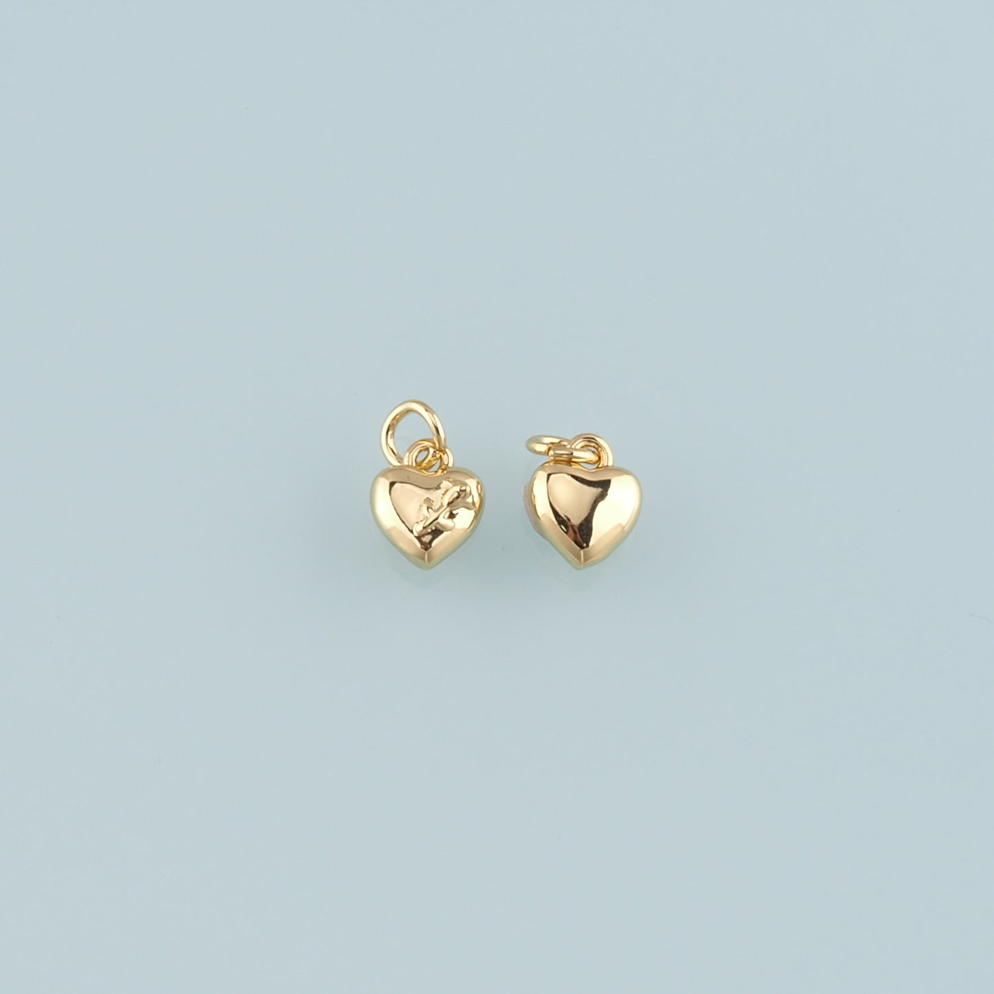 Gold Heart Rose Charm,18K Gold Filled Rose Pendant,Flower Charm Bracelet Necklace for DIY Jewelry Making Supply
