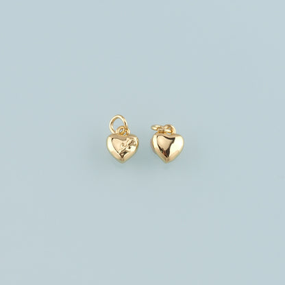 Gold Heart Rose Charm,18K Gold Filled Rose Pendant,Flower Charm Bracelet Necklace for DIY Jewelry Making Supply