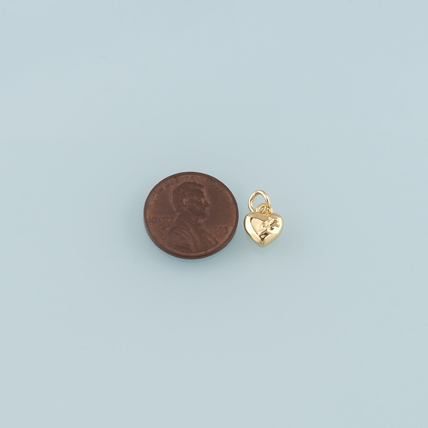 Gold Heart Rose Charm,18K Gold Filled Rose Pendant,Flower Charm Bracelet Necklace for DIY Jewelry Making Supply